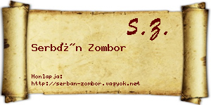 Serbán Zombor névjegykártya